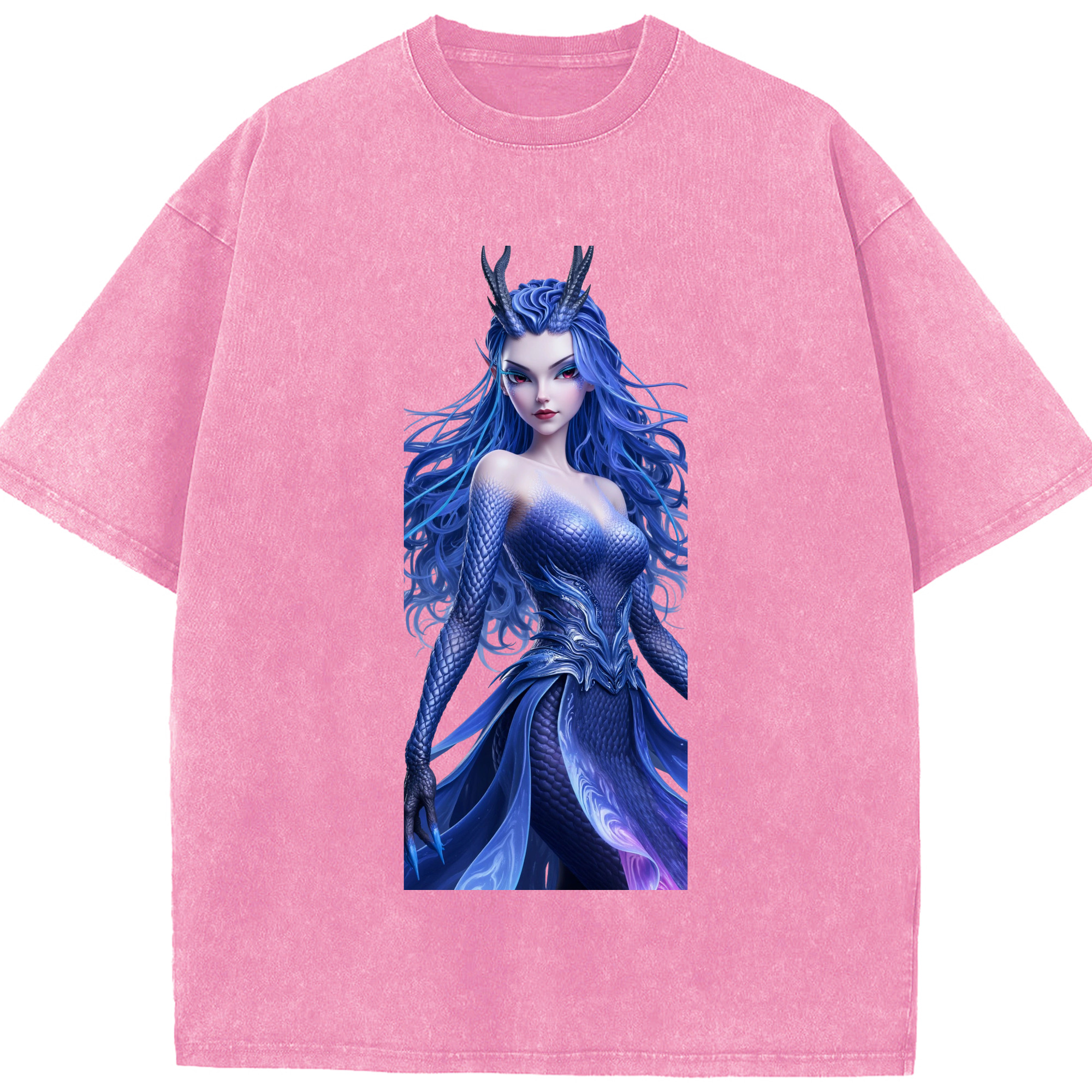 （画像用） Ne Zha 2 ナタ 魔童の大暴れ 綿100% ヴィンテージ風 半袖Tシャツ（フロントプリント）